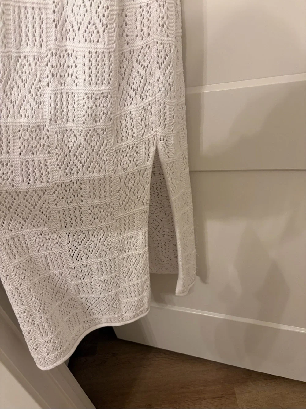 aerie White Crochet Maxi Swim Coverup